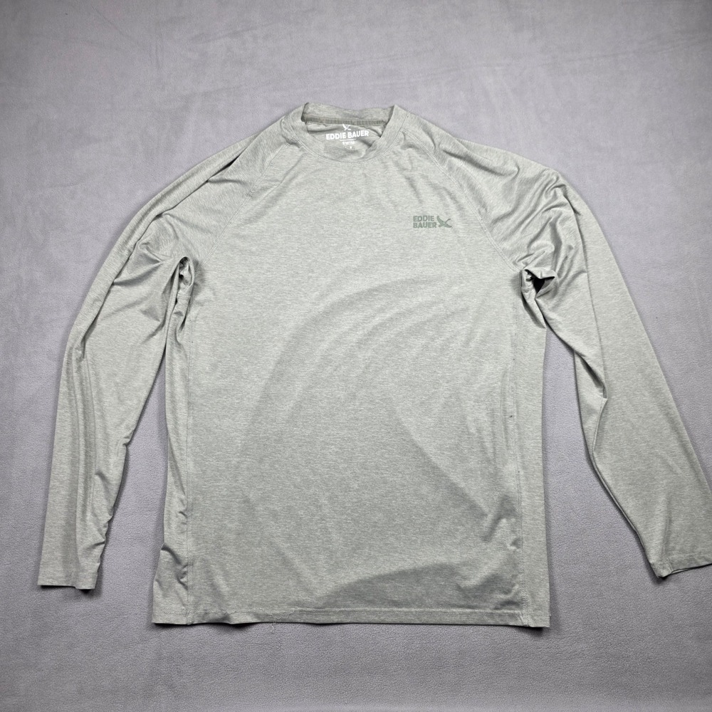 Eddie‎ Bauer Rash Guard Mens Extra Large Gray Long Sleeve Swim Shirt